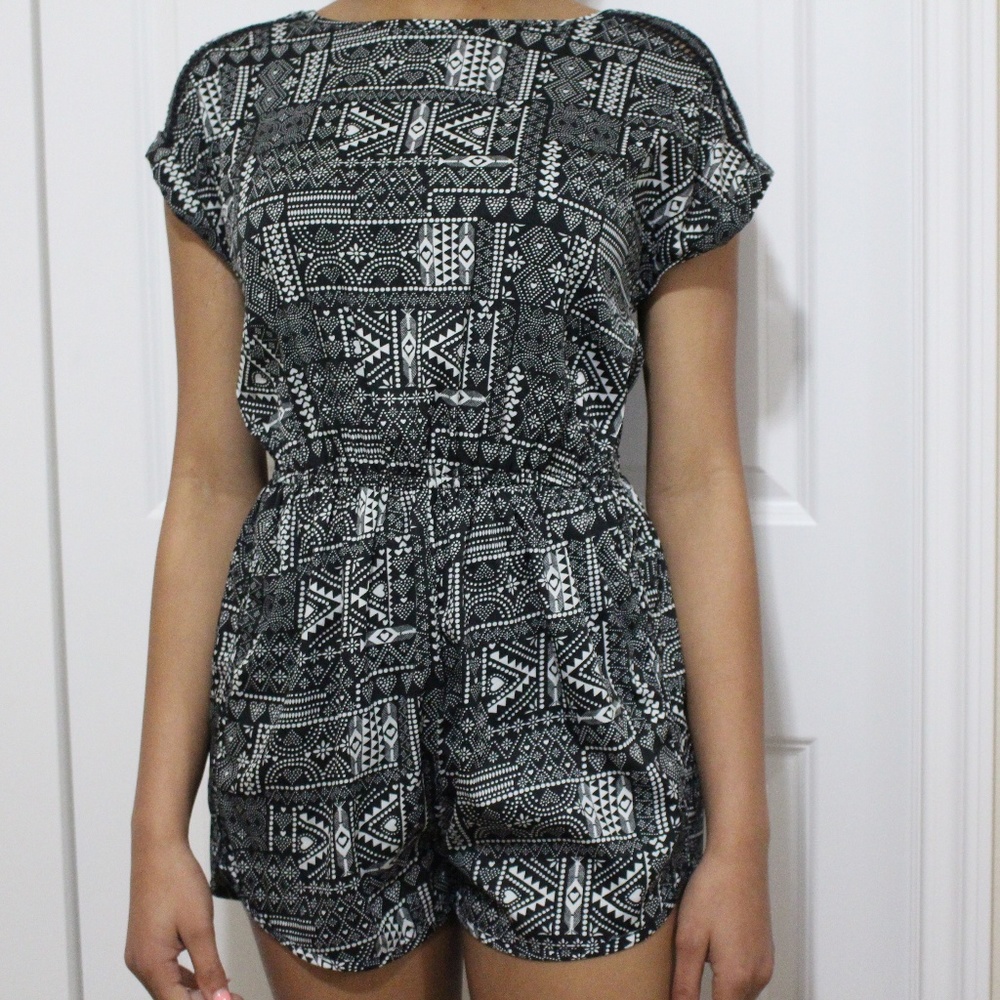 Patterned Short Romper/Jumper